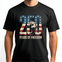 250 Years Of Freedom T-Shirt | Patriotic USA Independence 1776-2026 Graphic | 100% Cotton Premium Quality | Unisex Gift For American History Lovers