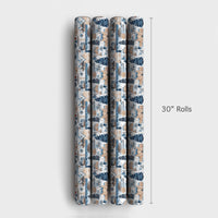 World Landmarks Holiday Gift Wrap, Winter Cityscape Wrapping Paper, Eiffel Tower Opera House Gift Wrap, Christmas Present Paper, Travel Present