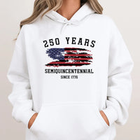 250 Years Semiquincentennial Hoodie | Distressed American Flag 1776-2026 Design | Premium Cotton Blend Unisex Sweatshirt | Gift for Patriotic Americans