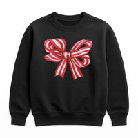 Retro Red Ribbon Holiday Sweater, Christmas Bow Sweatshirt, Adorable Coquette Xmas Crewneck, Vintage Christmas Graphic Sweatshirt, Winter Present