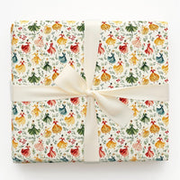 Twelve Days of Christmas Gift Wrap, Nine Ladies Dancing Wrapping Paper, Vintage Ball Gown Wrapping Paper, Festive Holiday Present Wrap
