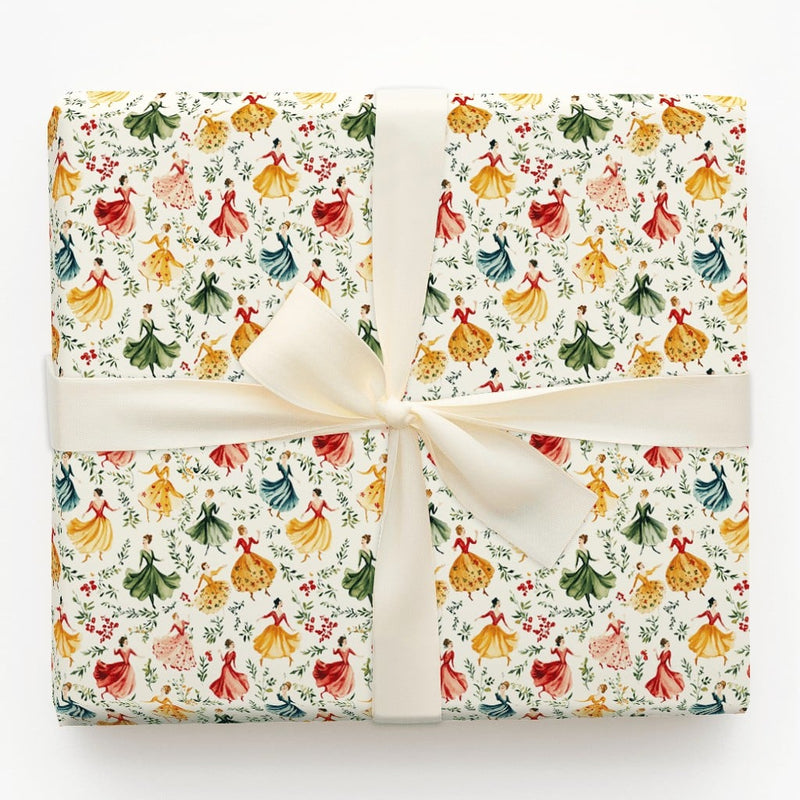 Twelve Days of Christmas Gift Wrap, Nine Ladies Dancing Wrapping Paper, Vintage Ball Gown Wrapping Paper, Festive Holiday Present Wrap