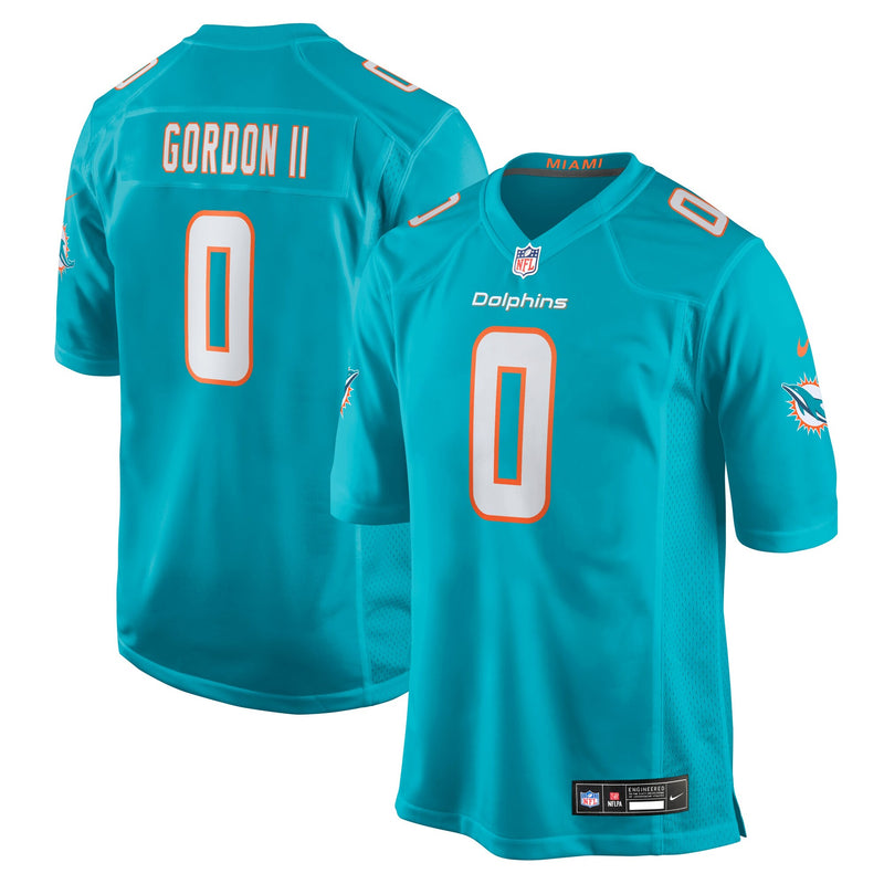 Miami Dolphins Ollie Gordon II Aqua Team Game Jersey