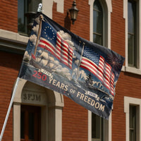 250 Years of Freedom House Flag |1776–2026 America Semiquincentennial Patriotic Art | Double-Sided Weather-Resistant Outdoor Flag | Patriotic Gift for American History Fans