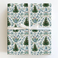Blue and White Ginger Jar Holiday Gift Wrap, Chinoiserie Christmas Wrapping Paper, Floral Toile Christmas Wrap, Elegant Holiday Present Paper