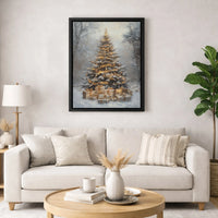 Winter Forest Landscape Print, Snowy Christmas Tree Canvas Art, Christmas Tree Digital Download, Holiday Pine Canvas Print, Winter Decor