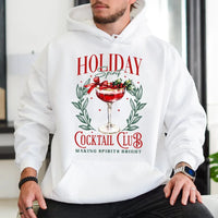 Festive Drink Bartender Hooded Sweatshirt, Holiday Cocktail Christmas Hoodie, Comfy Winter Drinking Pullover, Xmas Party Apparel