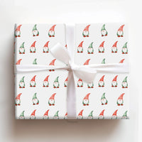 Red Green Holiday Gift Wrap, Watercolor Christmas Gnome Wrapping Paper, Adorable Gnome Pattern Wrapping Paper, Festive Xmas Gift Wrap
