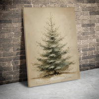 Snowy Pine Forest Canvas Print, Watercolor Christmas Tree Canvas Wall Art, Winter Landscape Wall Decor, Holiday Season Canvas, Xmas Art Present