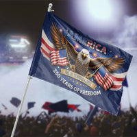 Personalized Family Name House Flag | Patriotic American Eagle 250 Years Of Freedom | Durable Weather-Resistant Polyester | Custom Outdoor Yard Gift