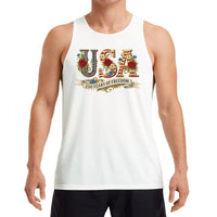 USA 250 Years of Freedom Tank Top | Vintage Floral Patriotic Graphic | Soft Breathable Premium Fabric | 4th of July Celebration Gift