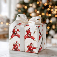 Martial Arts Santa Gift Wrap, Karate Santa Christmas Wrapping Paper, Humorous Holiday Wrapping Paper, Secret Santa Martial Arts Gift Wrap Roll