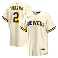 Milwaukee Brewers Brice Turang Cream Home Replica Jersey