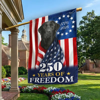 250 Years of Freedom Garden Flag | Black Labrador Retriever 1776-2026 | Double-Sided Patriotic Outdoor Decor | Dog Lovers Gift