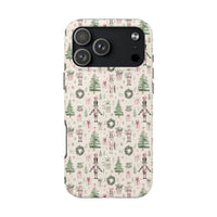 Christmas Holiday Ballet Phone Case, Watercolor Nutcracker iPhone 16 Pro Max Case, Festive Winter Tough Phone Cover, Xmas Present for Her