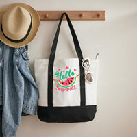Hello Summer Color-blocked Canvas Bag