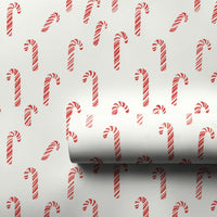 Red and White Holiday Wrapping Paper, Candy Cane Christmas Wrapping Paper, Peppermint Stripe Xmas Gift Wrap Roll, Traditional Present Wrap