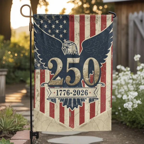 Eagle America 250 Years Garden Flag | 1776-2026 Vintage Americana Eagle Design | Weather-Resistant Double-Sided Polyester | Patriotic Gift for History Lovers