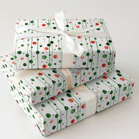 Red and Green Christmas Gift Wrap, Watercolor Polka Dot Wrapping Paper, Modern Holiday Wrapping Paper, Festive Striped Gift Wrapping Paper