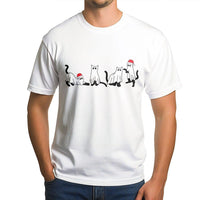 Spooky Kitten Santa Hat Shirt, Christmas Cat Ghost T-Shirt, Creepmas Graphic Tee, Adorable Holiday Ghost Cat T-Shirt, Humorous Cat Lover Present