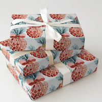 Tropical Holiday Gift Wrap, Christmas Pineapple Wrapping Paper, Watercolor Pineapple Wrapping Paper, Festive Winter Adorable Wrapping Paper