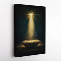 Star of Bethlehem Canvas Wall Art, Nativity Scene Canvas Print, Holy Night Manger Canvas Art, Christian Christmas Decor, Religious Present