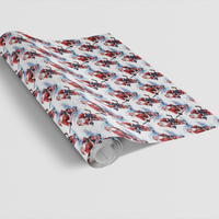 Slapshot Santa Gift Wrap, Hockey Santa Wrapping Paper, Sports Holiday Paper, Ice Hockey Christmas Gift Wrap Roll, Winter Present Paper