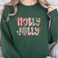 Preppy Christmas Sweatshirt, Holly Jolly Sweatshirt, Retro Holiday Sweatshirt, Adorable Christmas Crewneck, Winter Pullover, Xmas Present for Her