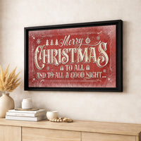 Rustic Red Holiday Canvas Print, Merry Christmas Canvas Wall Art, Festive Christmas Quote Wall Decor, Farmhouse Xmas Canvas, Seasonal Present