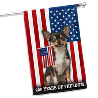 Chihuahua Garden Flag 250 Years of Freedom | Patriotic Dog American Flag Decor | Double-Sided Weather-Resistant Polyester | Gift for Dog Lovers