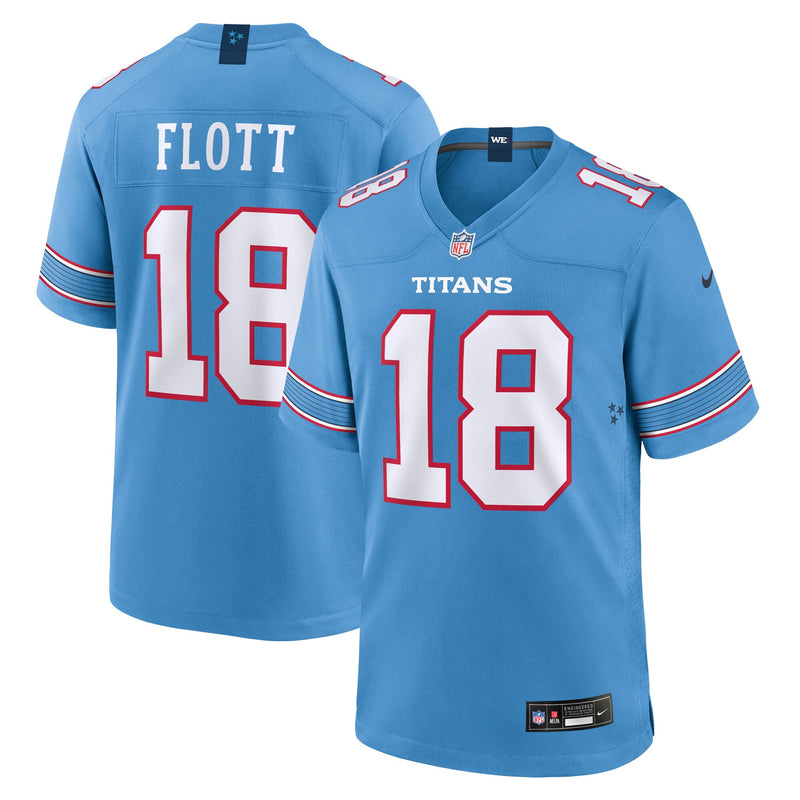 Tennessee Titans Cordale Flott Light Blue Team Game Jersey