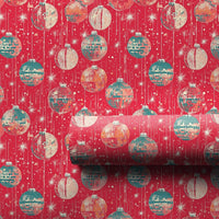 Vintage Ornament Holiday Gift Wrap, Retro Disco Ball Christmas Wrapping Paper, Disco Ball Sparkle Wrapping Paper, Festive Xmas Gift Wrap