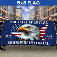 250 Years of America Flag | 1776-2026 Semiquincentennial Patriotic Eagle House Flag | Double-Sided UV-Resistant Polyester | Outdoor Home Decor Gift
