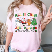 Humorous Nurse Christmas T-Shirt, All Is Calm Just Kidding ER Shirt, Retro ER Nurse Holiday Shirt, Doctor Medical Staff Tee, Xmas Nurse Shirt