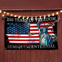 250 Years of Freedom American Flag | Semiquincentennial Patriotic House Flag | Double-Sided UV-Resistant Polyester | Independence Day Decor Gift