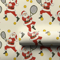 Humorous Sports Gift Wrap, Tennis Santa Wrapping Paper, Tennis Holiday Wrapping Paper, Christmas Santa Wrapping Paper, Athlete Gift Wrap