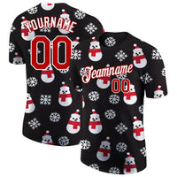 Personalized Name and Number Holiday Shirt, Custom Christmas Performance T-Shirt, Festive Athletic Workout Tee, Xmas Sports Team Present