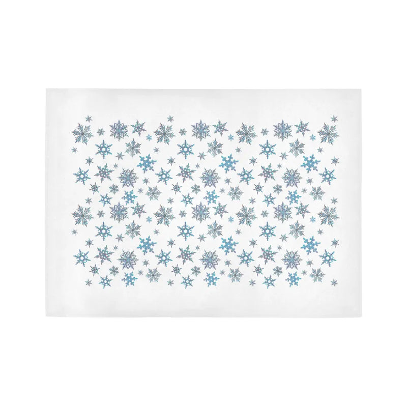 Winter Holiday Pattern Rug, Blue Snowflake Runner Rug, Seasonal Snowflake Runner Rug, Hallway Floor Runner Rug, Christmas Kitchen Floor Mat