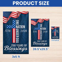 250 Years of Blessings Garden Flag | One Nation Under God 1776-2026 | Double-Sided Patriotic Americana Decor | UV-Resistant Polyester