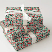 Festive Holiday Gift Wrap Paper, Watercolor Polka Dot Christmas Wrapping Paper, Winter Present Paper, Adorable Xmas Gift Wrap Roll