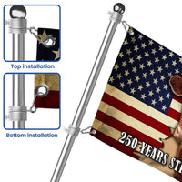 250 Years Strong Cow American Flag | Patriotic Farmhouse Decor | Double-Sided Polyester House Flag | Gift for Farm Lovers