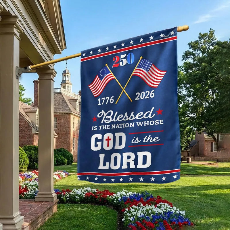250 Years America Garden Flag 1776-2026 | Blessed Nation Patriotic Design | Double-Sided Polyester | Outdoor Home Decor Gift