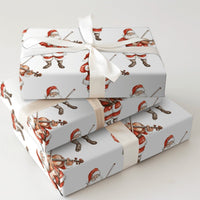 Watercolor Musical Wrapping Paper Roll, Santa Playing Violin Wrapping Paper, Classical Musician Gift Wrap, Christmas Santa Wrapping Paper