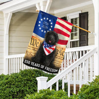 Black Goldendoodle Garden Flag | 250 Years of Freedom Patriotic Design | Double-Sided Weather-Resistant Polyester | Dog Lover Gift
