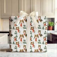 Sheltie Dog Gift Wrap Roll, Shetland Sheepdog Christmas Wrapping Paper, Winter Holiday Wrapping Paper, Adorable Puppy Christmas Gift Wrap