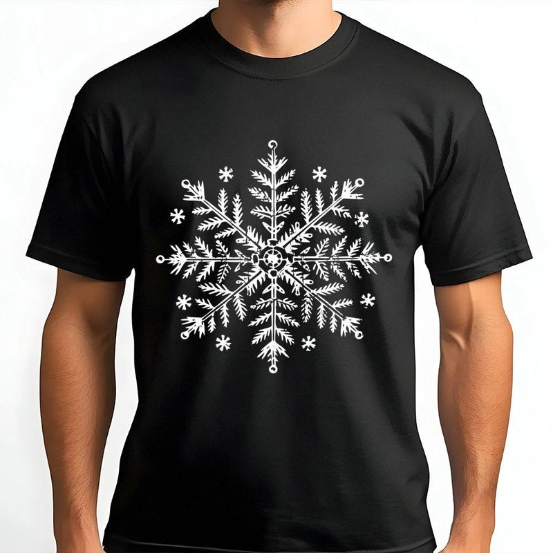 Minimalist Winter Holiday Graphic Tee, Snowflake Christmas T-Shirt, Adorable Festive Snowflake Shirt, Merry Christmas T-Shirt, Xmas Family Present