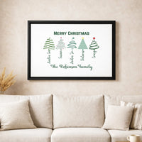 Custom Name Christmas Tree Print, Personalized Family Christmas Canvas, Family Christmas Wall Art, Holiday Tree Canvas, Family Holiday Present