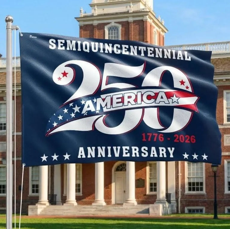 250th Anniversary Semiquincentennial Flag 1776-2026 | Patriotic America 250 Years House Flag | UV-Resistant Polyester | Commemorative Gift