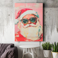 Sunglasses Santa Canvas Print, Cool Santa Claus Canvas Wall Art, Modern Christmas Canvas Decor, Retro Holiday Wall Art, Festive Present