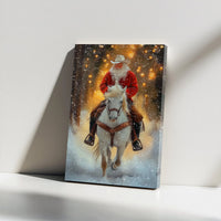 Western Christmas Canvas Print, Cowboy Santa Claus Canvas Art, Rustic Holiday Canvas Decor, Farmhouse Xmas Wall Art, Country Holiday Present
